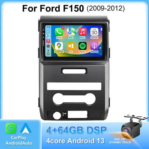 Car Radio For Ford F150 F-150 2009 2010 2011 2012 Android13 Wireless CarPlay Android Auto Touch Screen GPS Navigation Bluetooth FM HD Backup Camera