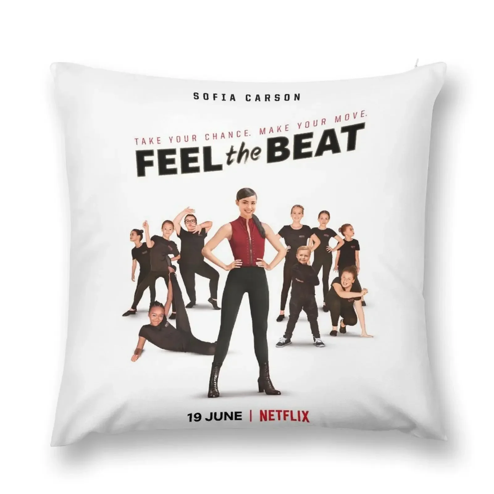

feel the beat poster sofia carson Throw Pillow Christmas Covers Embroidered Cushion Cover pillow