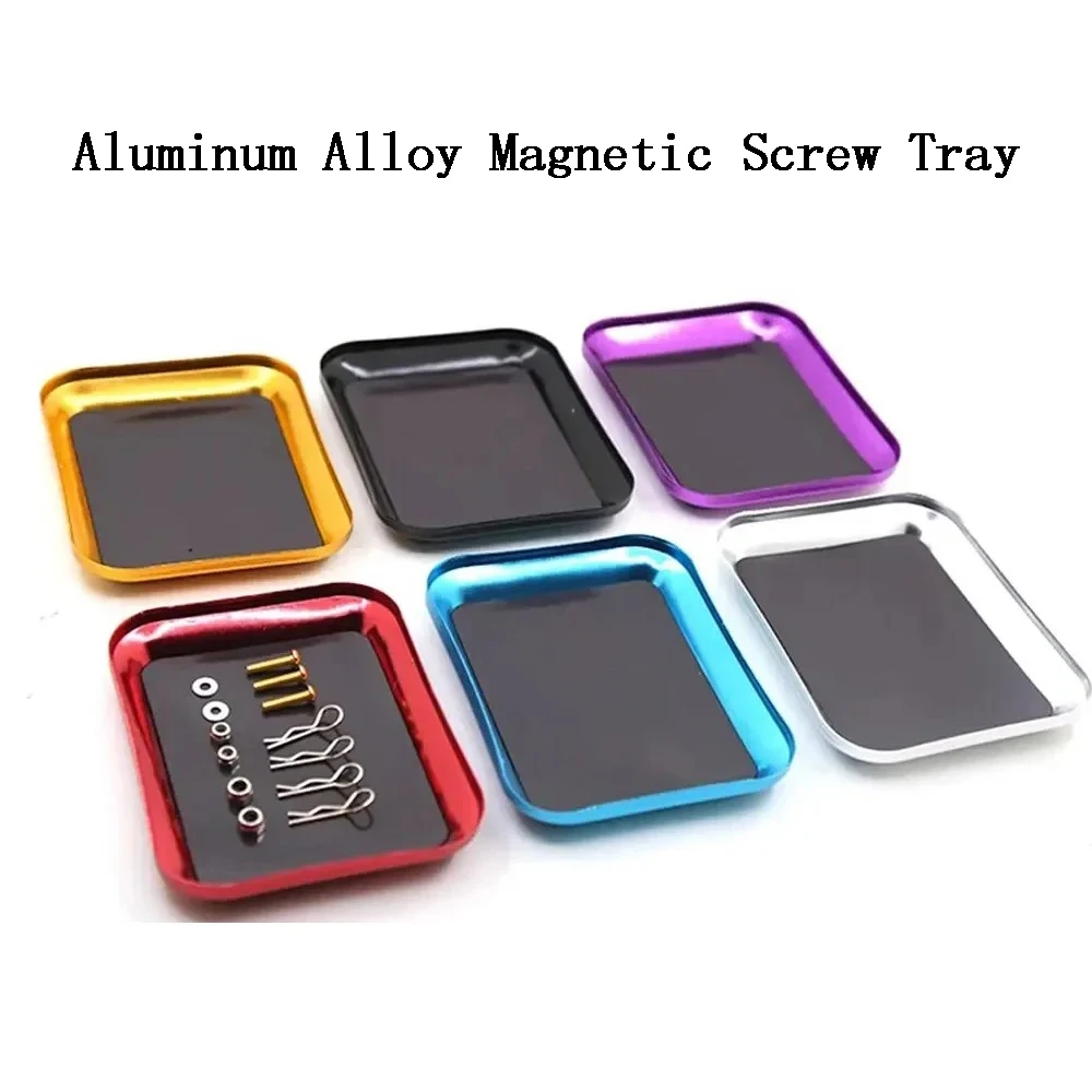 1PCS Aluminum Alloy RC Repair Tool with Magnetic Pad Screw Tray Plate Storage Box for Airplane Car Boat Model