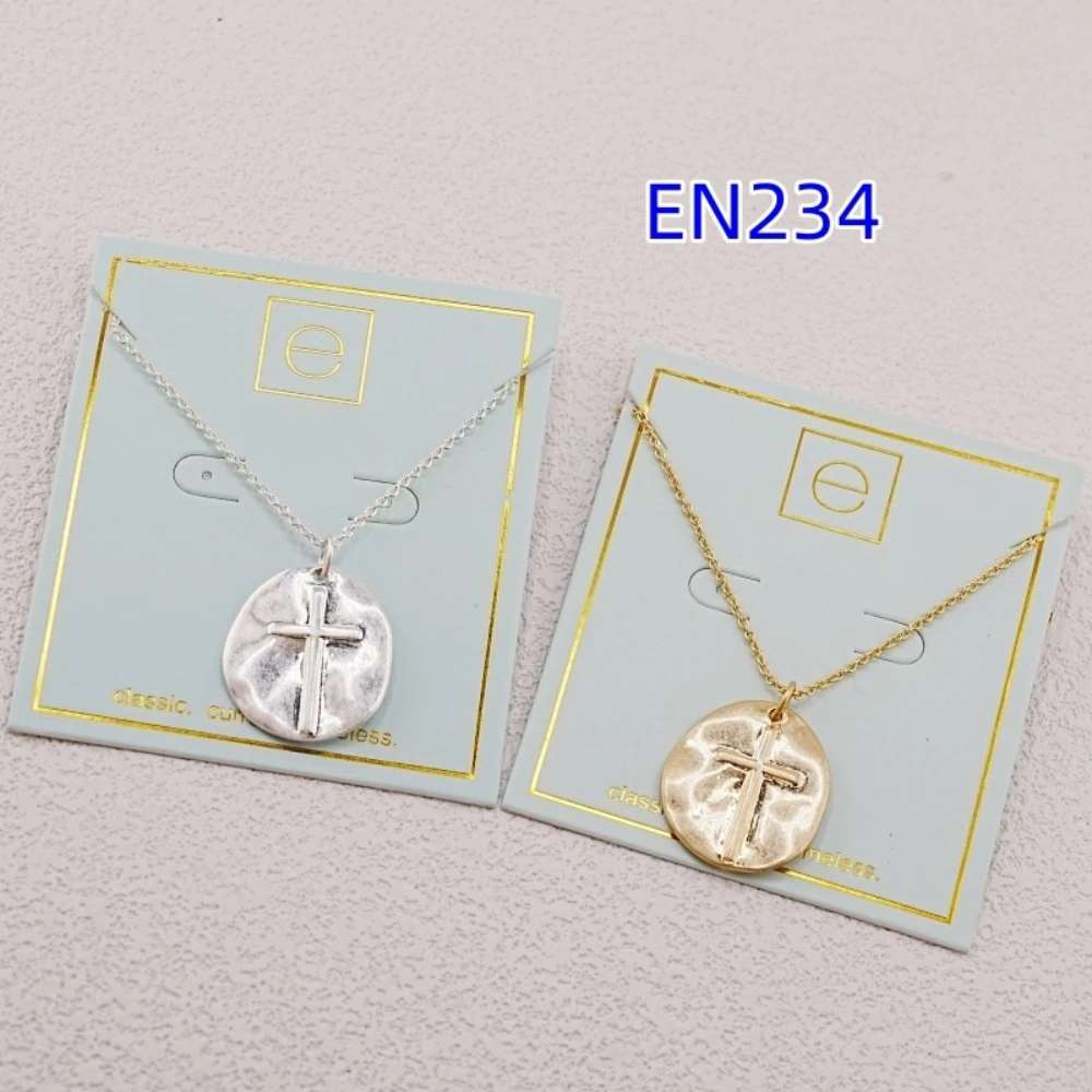 

YEEVAA 16" Chain Necklace Classic Cross Inspire Charm,Fashion Jewelry Gift for Women Daily Layering-Big Size