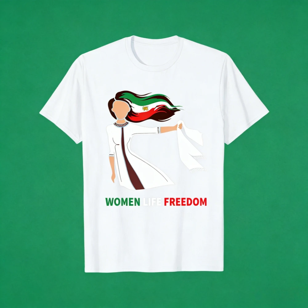 Iran Lion Flag Shirt Support Iranian Clothing Women Life Freedom Persia T-Shirt Graphic Printed Tee Woman Daily Life Cotton Tops