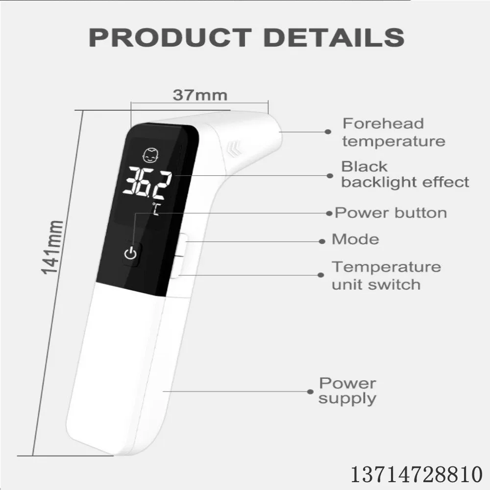 LED digital thermometer non-contact infrared medical thermometer suitable for adults and infants, accurate and fast thermometer,