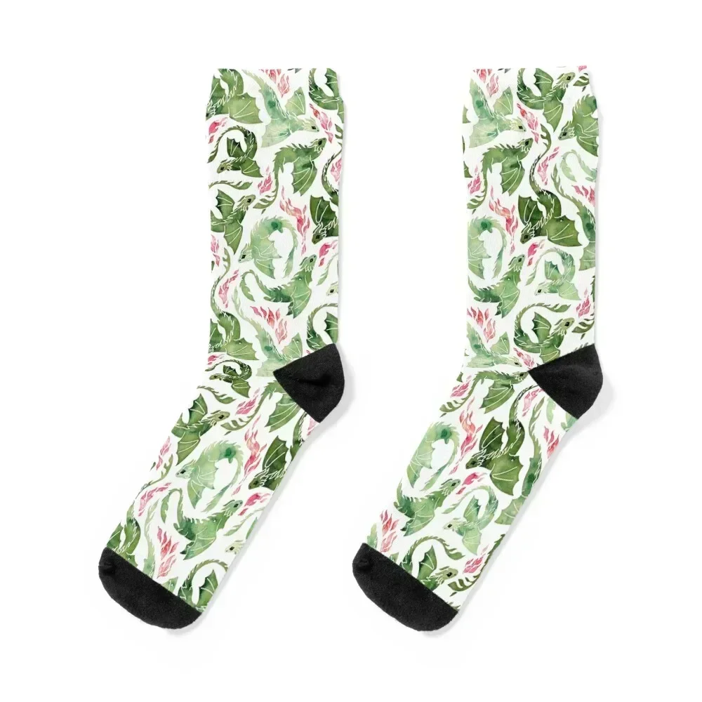 

Dragon fire green Socks sport funny gift anime cute Boy Child Socks Women's