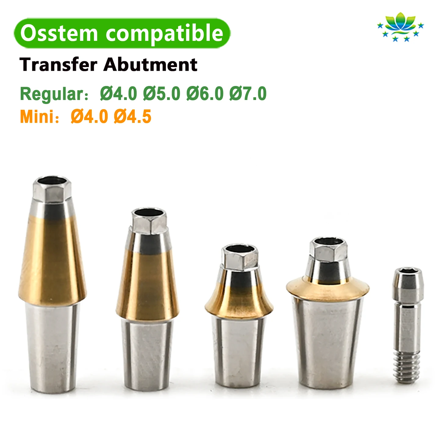 Osstem Compatible Straight Cemented Titanium Abutment with Transfer Screw OEM ODM Custom CNC Precision Machining Metal Parts