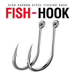 100Pcs Iseama Carp Fishing Hook Offset Circle Hook Single Fly Fishing Jig Hook Barbed sea Fishhook Tackle Accessories
