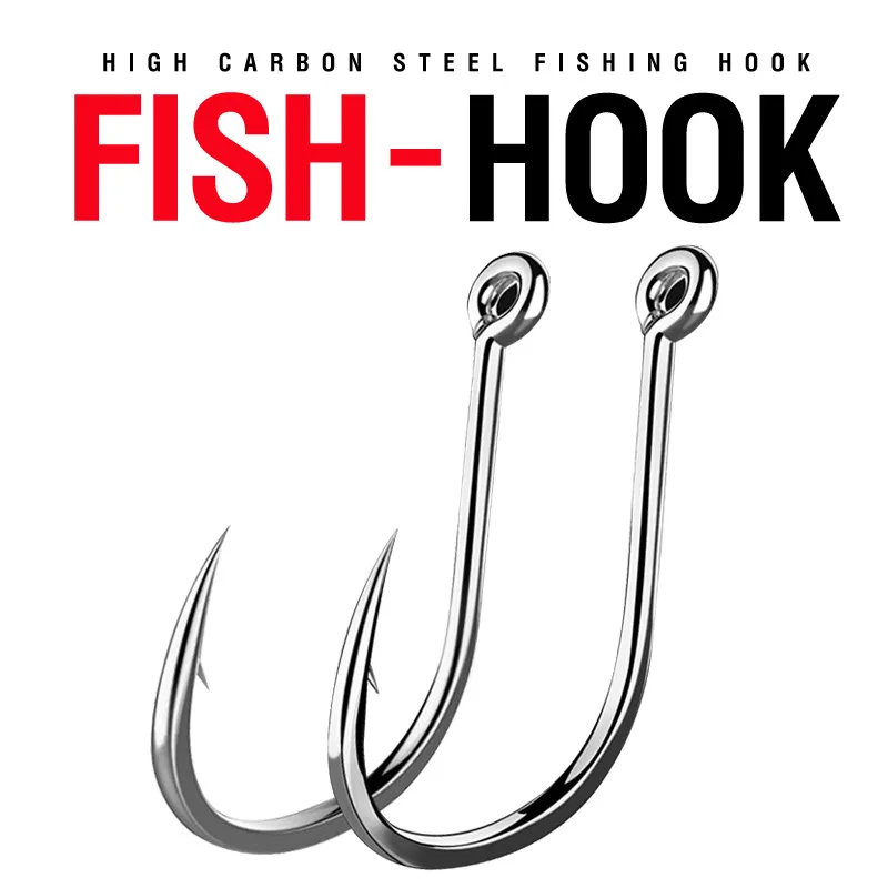 100Pcs Iseama Carp Fishing Hook Offset Circle Hook Single Fly Fishing Jig Hook Barbed sea Fishhook Tackle Accessories