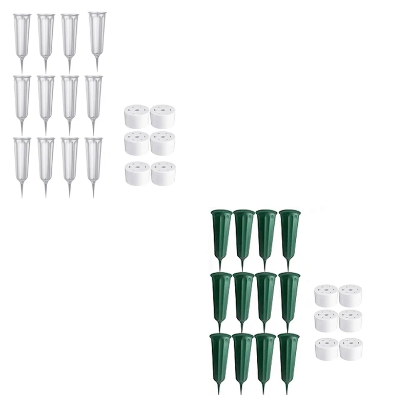 

12 Pcs Cemetery Vases With Spikes Memorial Floral Vases Grave Flower Holder Cone In Ground Vases With Stakes