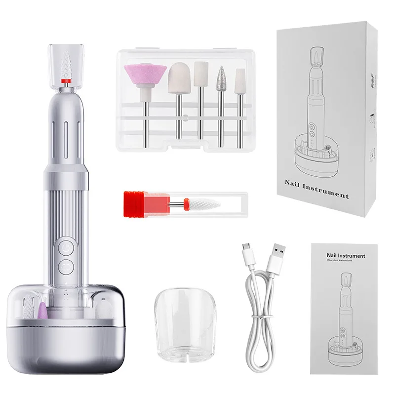 Electric Nail Drill Machine For Manicure Pedicure Portable Tool With Display Stand Professional Nail Beauty Polisher Kit