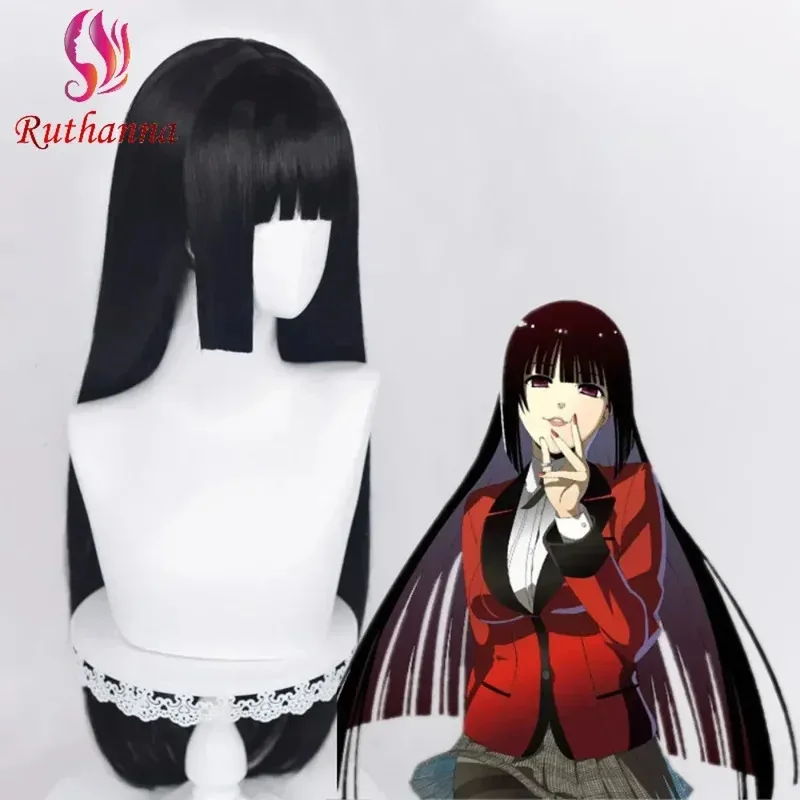 

Cosplay Cheating Allowed Coser Yumeko Jabami Synthetic Black Long Straight Wig 26 Inch Anime Comic Con Cute Girl Wig Daily Party