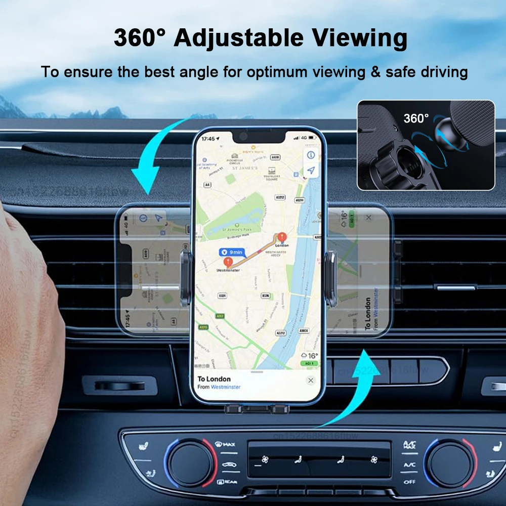 Wireless Car Charger Car Air Vent Phone Holder for iPhone 15 14 13 12 Samsung Xiaomi Fast Wireless Charging Station Phone Stand