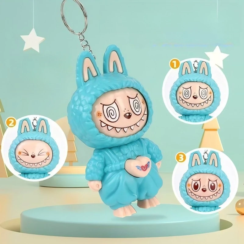 

Rab face-changing doll animation keychain, student bag pendant, tabletop ornaments, children's toys, gifts