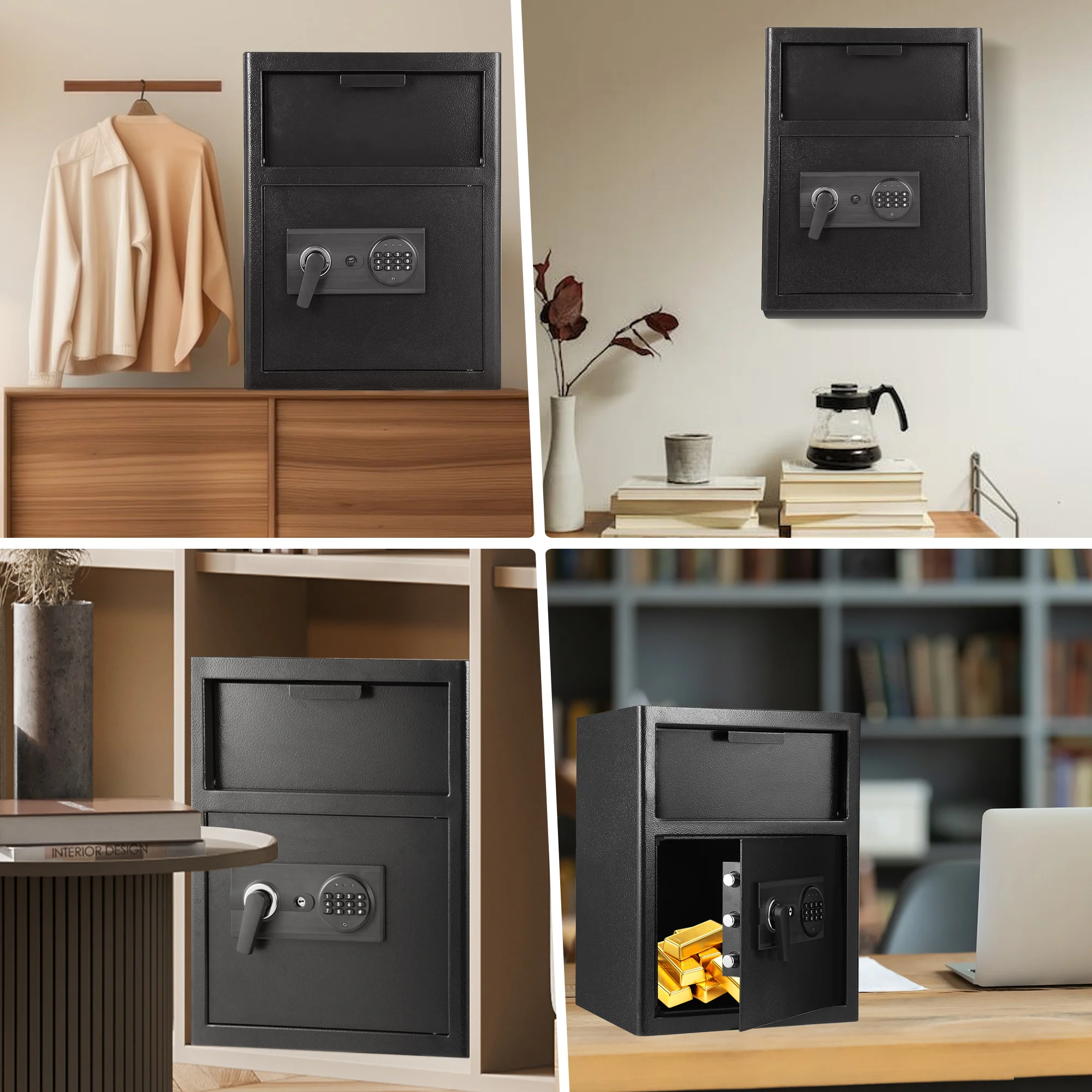 Feuerfester Drop Safe mit Drop Slot 2,6 Cu FT Zahlenschloss Digitaler Safe Business Security Depository Safe für Geld Bargeld