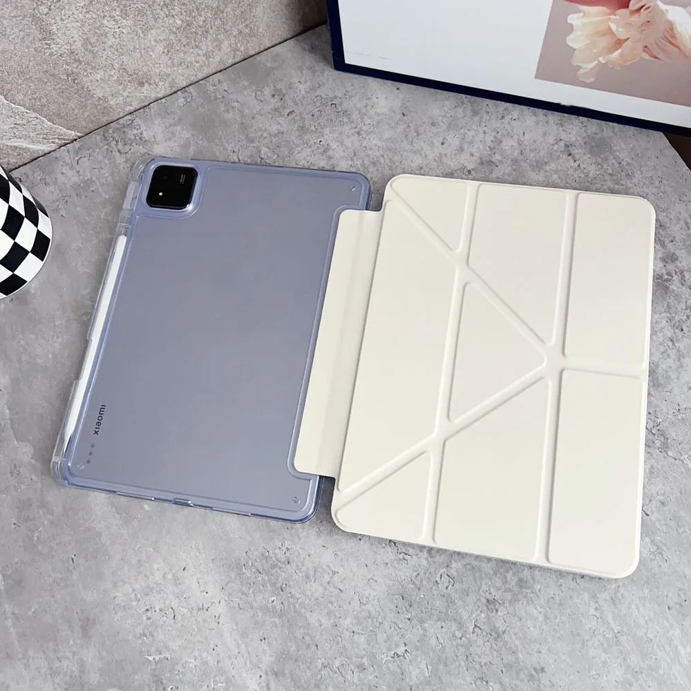 Schokbestendig acryl hoesje voor Xiaomi Mi Pad 6/6 Pro 11 inch tablet Beschermende Y-vouw achterkant Shell harde hoes