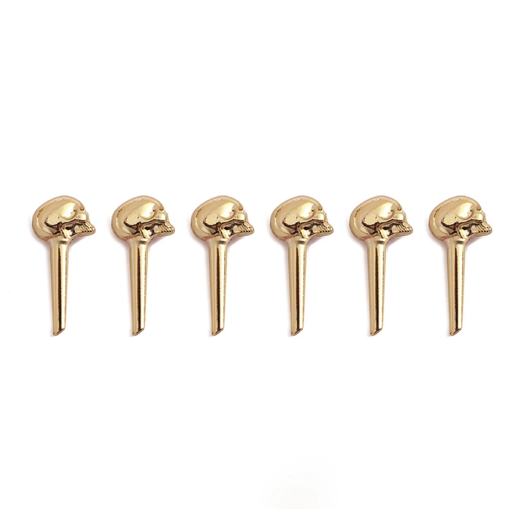 

Skull Design Brass Bridge Nut Saddle Set For Acoustic Guitar Replacement Parts Durable Smooth Flat Bottom Polished Craftsmanship
