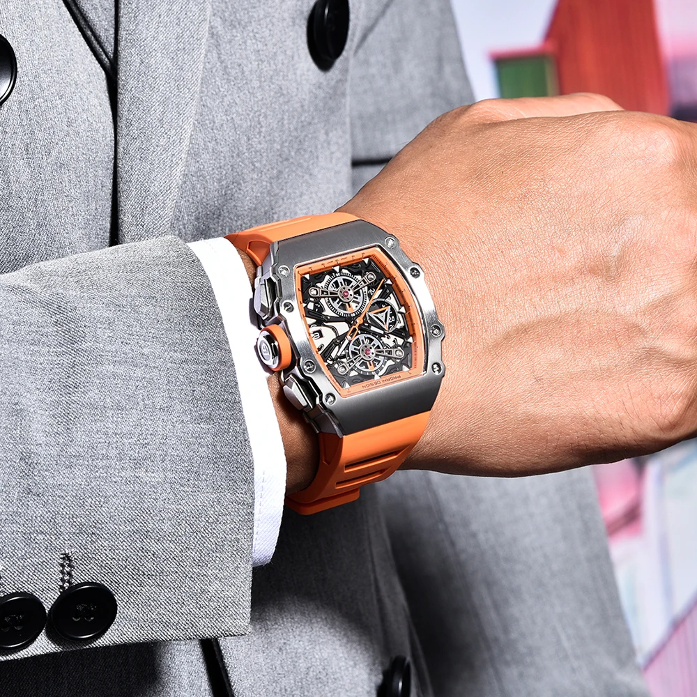 جديد PAGANI تصميم ساعة كوارتز رياضية 40 مللي متر برميل الجوف ساعة الموضة الفاخرة 40 مللي متر مضيئة الياقوت مقاوم للماء الساعات للرجل #3