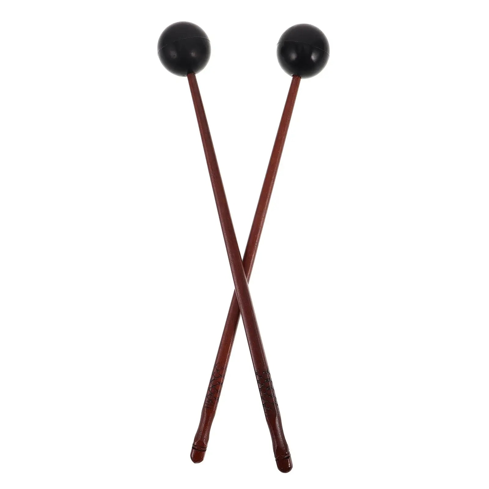 

2 Pcs Wooden Tongue Drumsticks Durable Wood H Soft Rubber Head Mallets Percussion Glockenspiel Xylophone Drum Chime