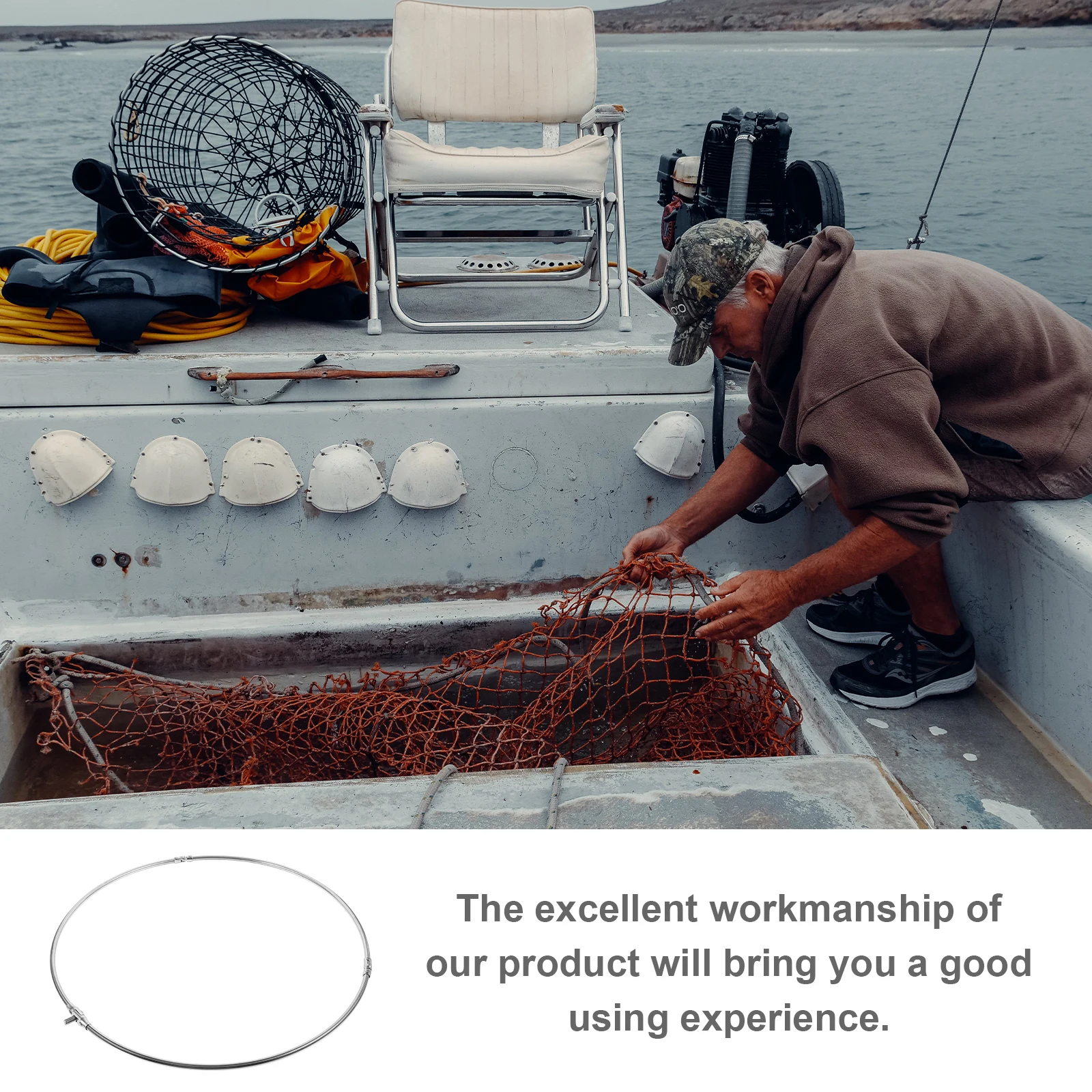 

Fishing Net Circle Stainless Steel Solid Durable Fishing Landing Net Ring Practical Dip Nets Accessories Practical Dip Nets Ring