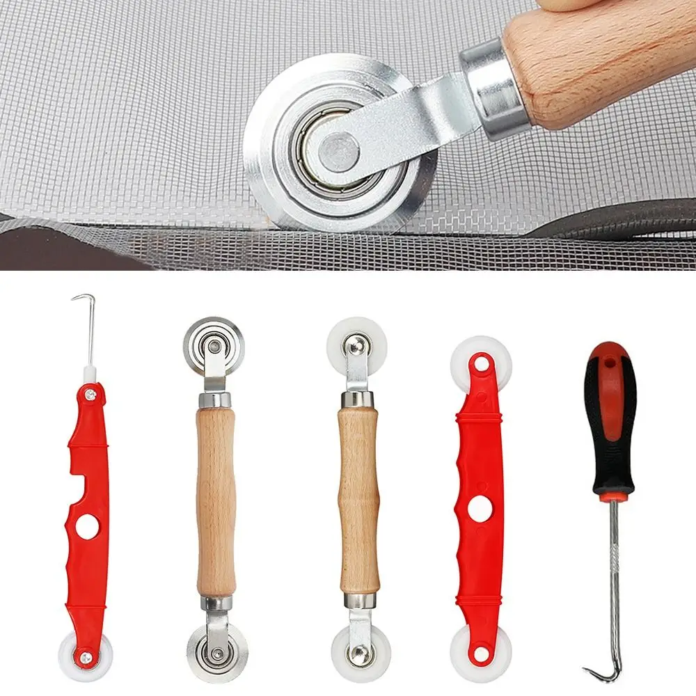 Stainless Steel Rubber Rolling Wheel Tools Rubber Household Window Screening Installation Tools Hand Tool Spline Roller