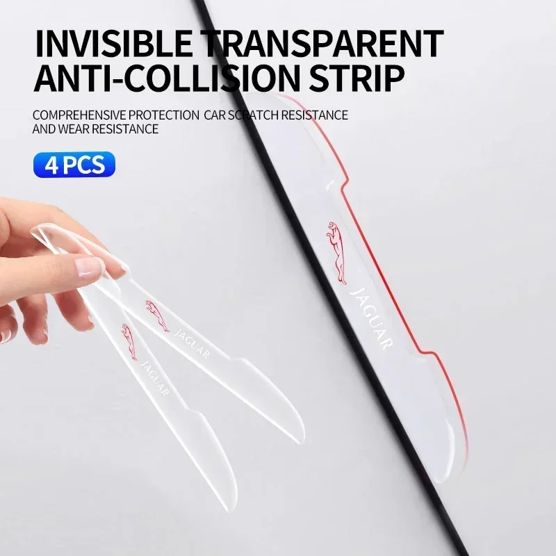 

4PCS Car Door Transparent Anti-collision Protector Bar Stickers Edge Protector For Jaguar XJ XF S F-Type V8S XK XE F-PACE XFL