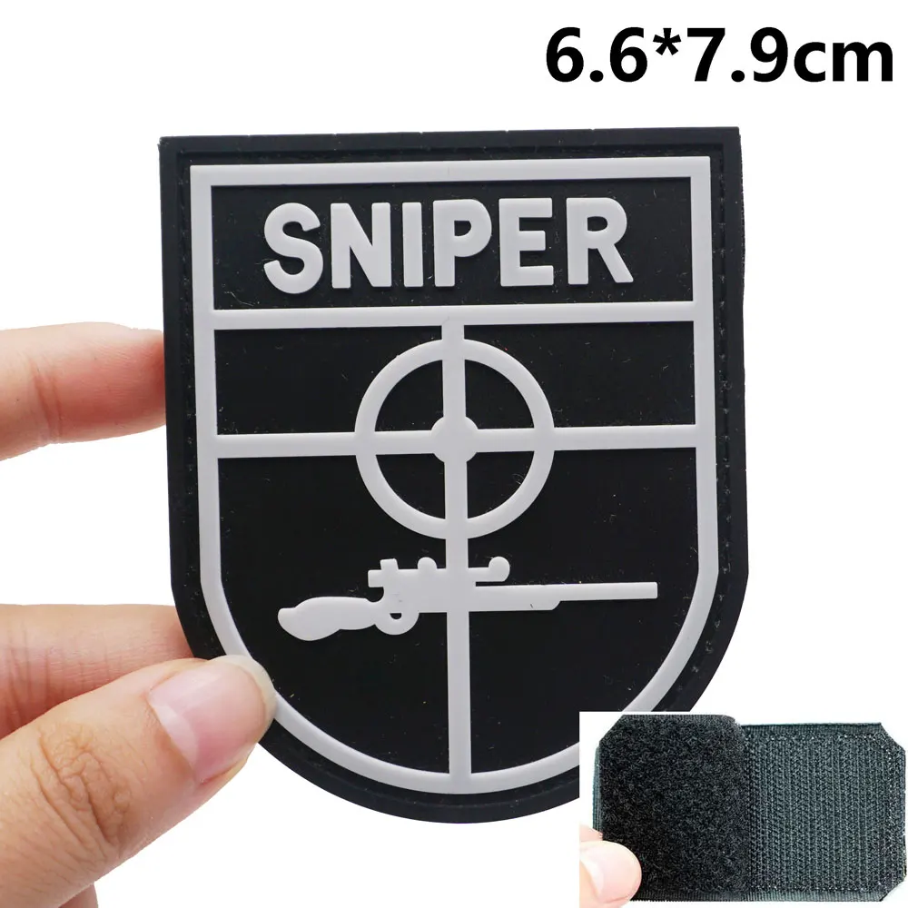 SNIPER Tactical PVC Patches with Hook and Loop Backing for Backpacks Clothing military Accessories