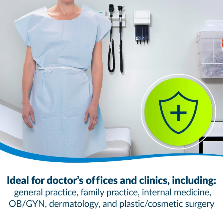 Venda quente de vestidos de pacientes de papel médico descartáveis não estéreis para exame físico