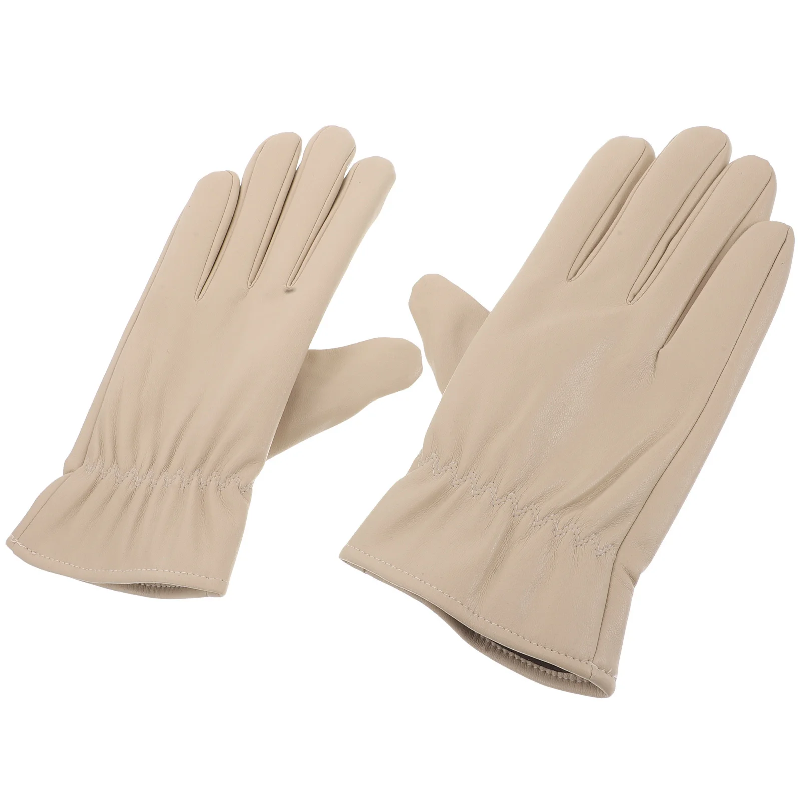 1 زوج قفازات الشتاء للنساء بولي PU مقاوم للماء لمس دافئ صوف مبطن القيادة الدراجات التنزه قفازات ركوب الخيل للطقس البارد