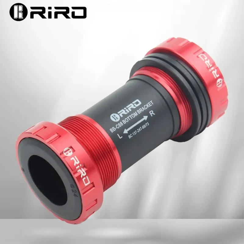 RIRO Bicycle Bottom Bracket Fit Frame 68/73 MTB Bike Bottom Bracket BSA Thread Kit Road Crank Axis 24/22mm for Shimano Bike Part