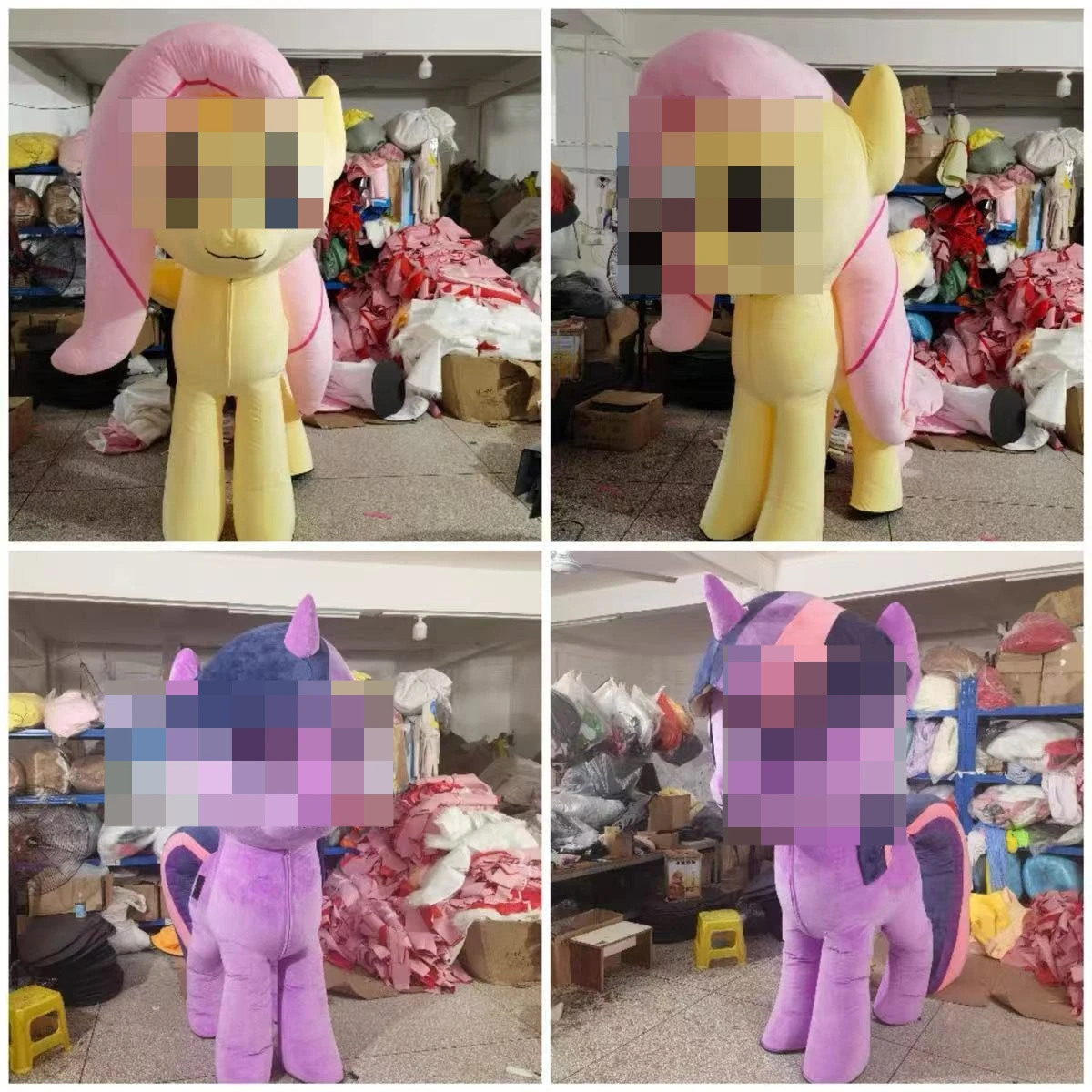 الأبيض نفخ يونيكورن زي الحصان زي التميمة موكب جودة أعياد الميلاد للكبار الحيوان حفلة الهالوين لا بطارية