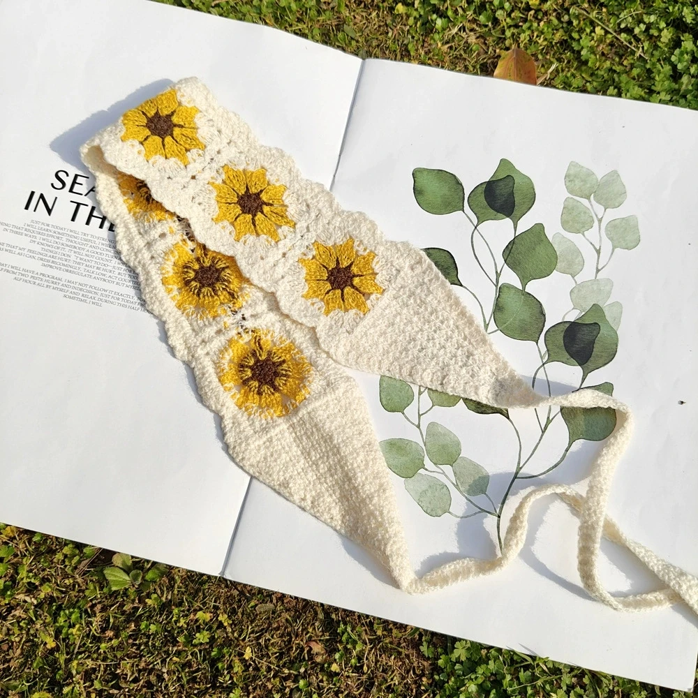 Вязаный крючком тюрбан со шнуровкой для мамы и девочек, винтажная повязка на голову, женская вязаная праздничная повязка на голову с цветочным принтом, аксессуары для волос