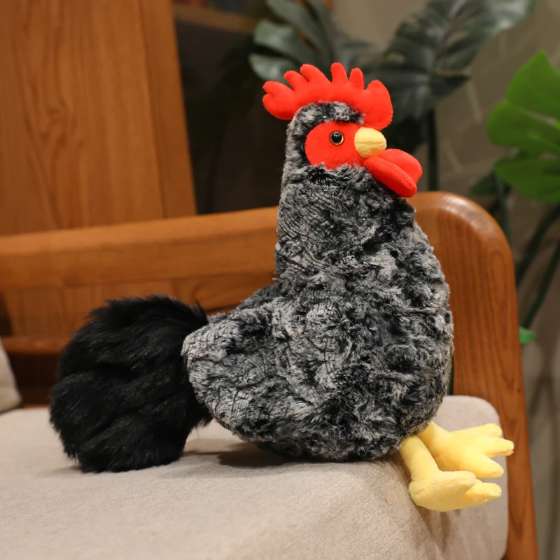 18/30cm Simulation Rooster & Hen Plush Toys Stuffed Soft Animal Chicken Pillow Adorable Birthday Xmas Gift