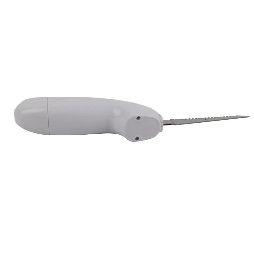 Plastic Stainless Steel Blades Electric Fillet Knife White Ergonomic Handle Cordless Kitchen Knife Battery Powered Non Slip Grip view 4