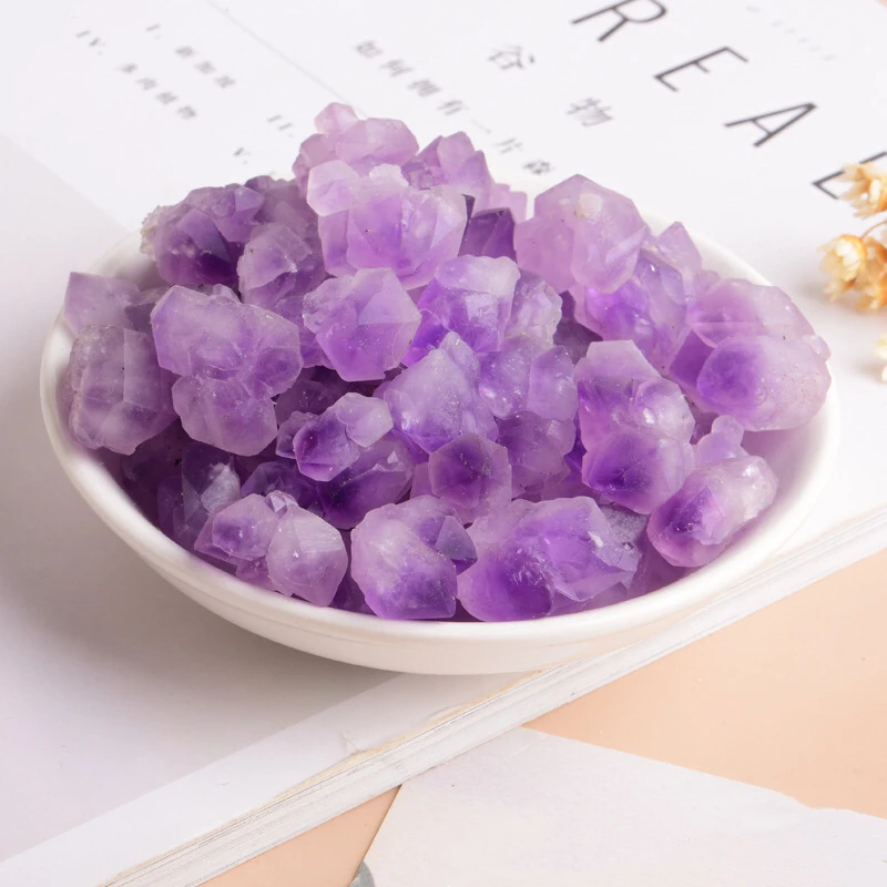 1000g Natural Amethyst Raw Quartz Small Cluster Healing Reiki Stone Crystal Point Specimen Home Decor Raw Crystals Minerales