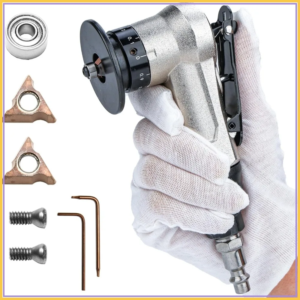 Air Pneumatic Chamfer Tool for Metal, Deburring and Beveling Tool, Mini Handheld Machine for Steel Edge and Inner Hole