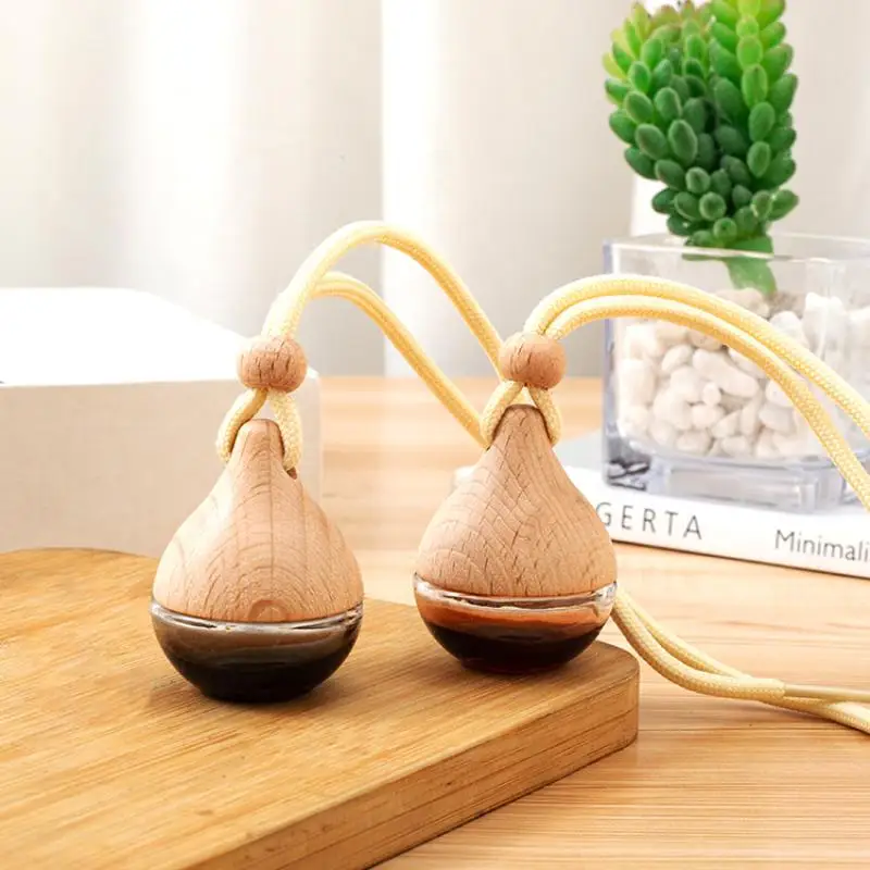 3.5*4.5cm Waterdrop Aromatherapy Essential Oil Bottle Hanging Car Perfume Bottle Ornament Auto Air Freshener Car Interior Decor