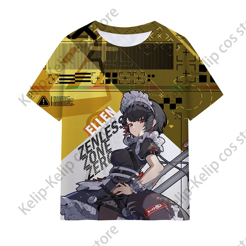 Zenless Zone Zero Von Lycaon Belle Ellen Joe Koleda Anby Nicole Grace Cosplay T-Shirt Summer Short Sleeve Tops Street Sport Suit