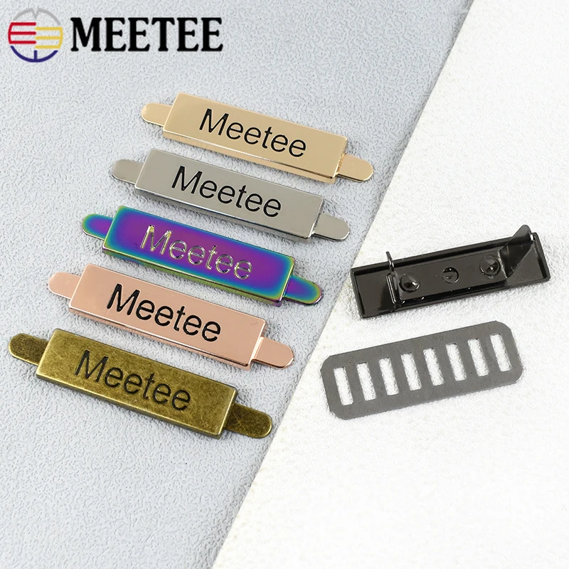 

5/10/20Pcs Meetee 36*10mm Metal Bag Buckle Handbag Label Decoration Clasp Clothes Tag Logo Jeans Shoes Leather Craft Accessories