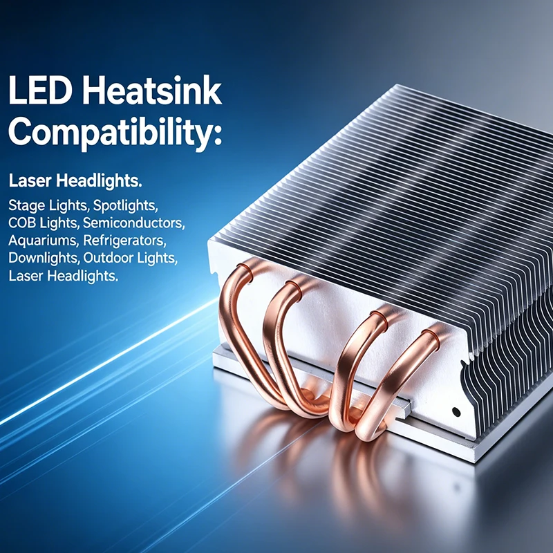 LED lamp Heat Sink 4 Heat Pipes Compatible with Stage Lights Spotlights COB Lights Semiconductor Spotlights etc.LED Power ≤ 300W