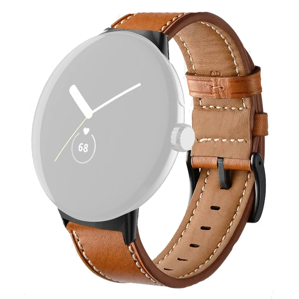 pulseira-de-couro-sintetico-para-google-pixel-watch-4-45mm-watch-3-45mm-com-linha-de-costura-e-liberacao-rapida-marrom