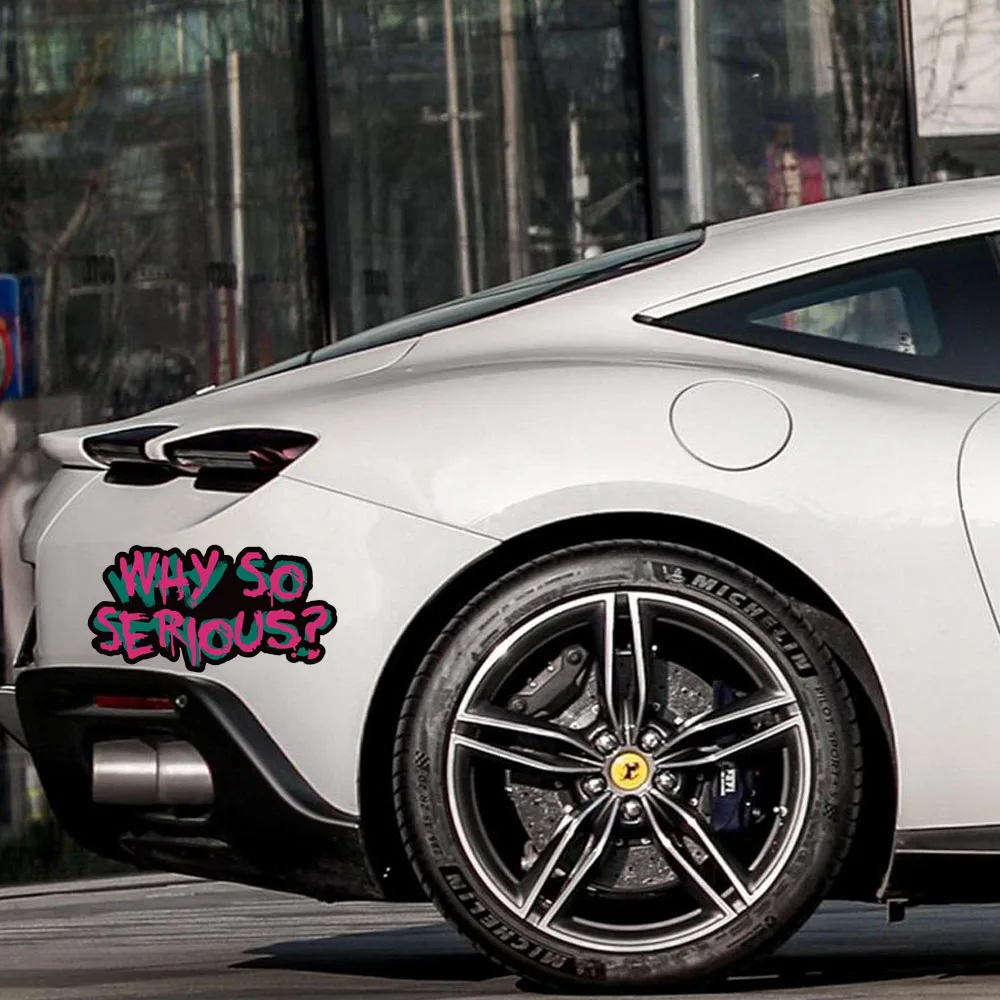 

1Pc "Why So Serious" Inspired Car Styling Sticker for Motorcycle Helmet & Body Decoration