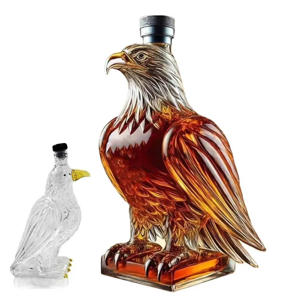 Eagle Shape Whiskey Decanter Glass Animal Shaped Bottle Collectible Novelty Container for Home Decor Wedding Beer Tasting