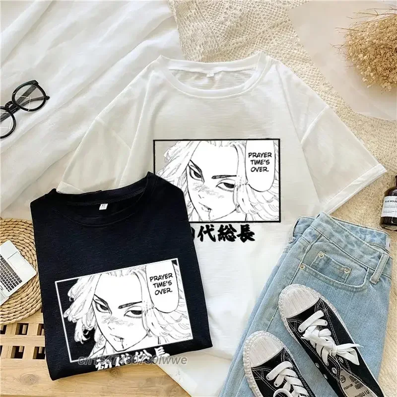 2022 Neue Sommer Anime Man Unisex Tokyo Avengers T-Shirt Kurzarm Rundhals Lose Mode Gedruckt Baumwolle