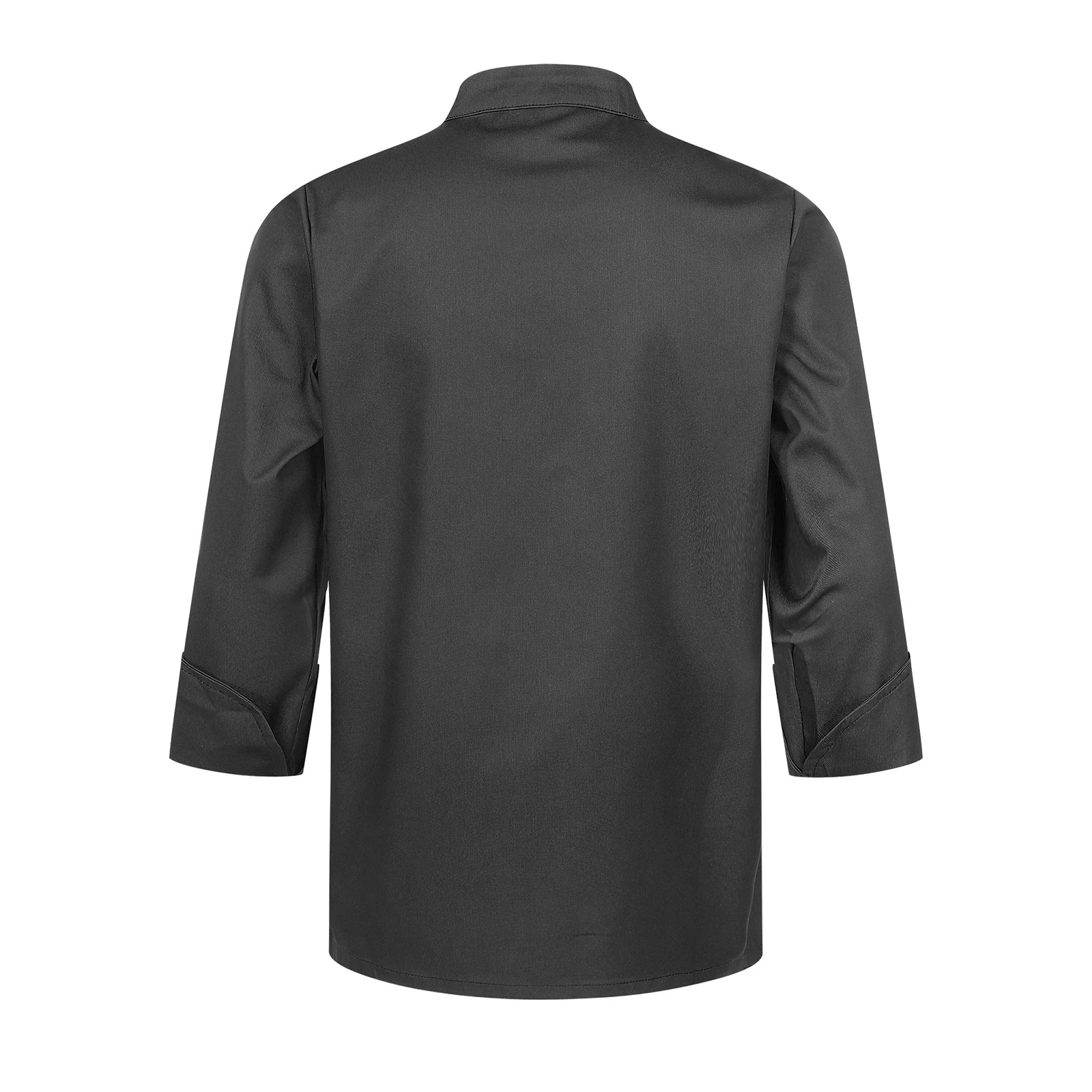 Casaco de uniforme de chef trespassado masculino e feminino com bolsos, jaqueta, colarinho, cozinha, restaurante, hotel, café, padaria, cantina