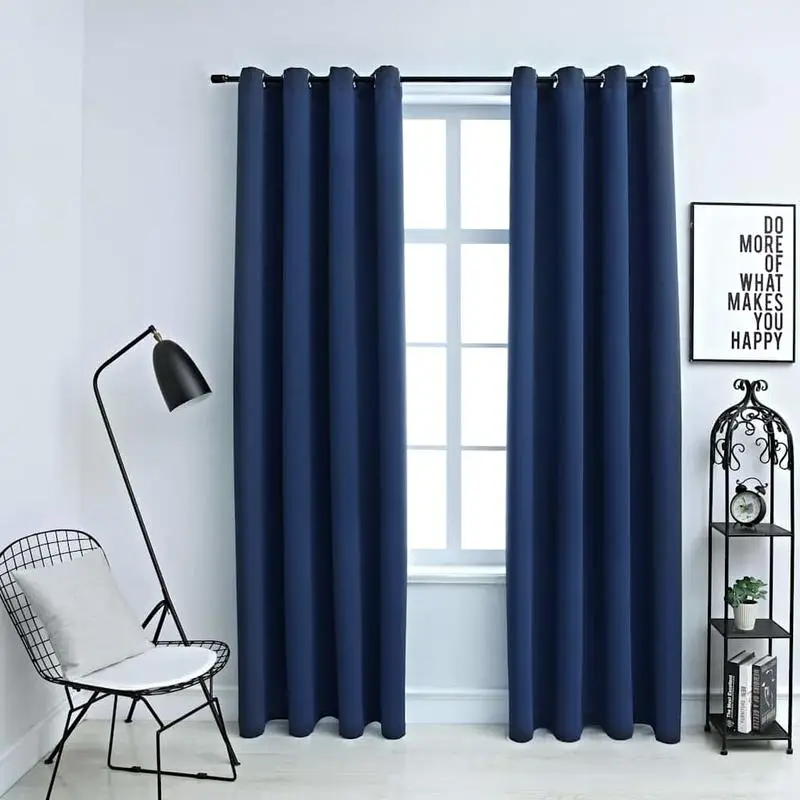 Cortinas Opacas Con Ojales Metálicos, 2 Piezas, Azules, 140X225 Cm, Con Aislamiento Térmico, Reducción De Ruido, Cortinas Para Ventanas, Decoración Para El Hogar, Apartamento, Dormitorio, Sala De Estar, Decoración Que Bloquea La Luz — -74%, 142.57€ Coupon, from 50.09€ – 74% descuento – €50.09