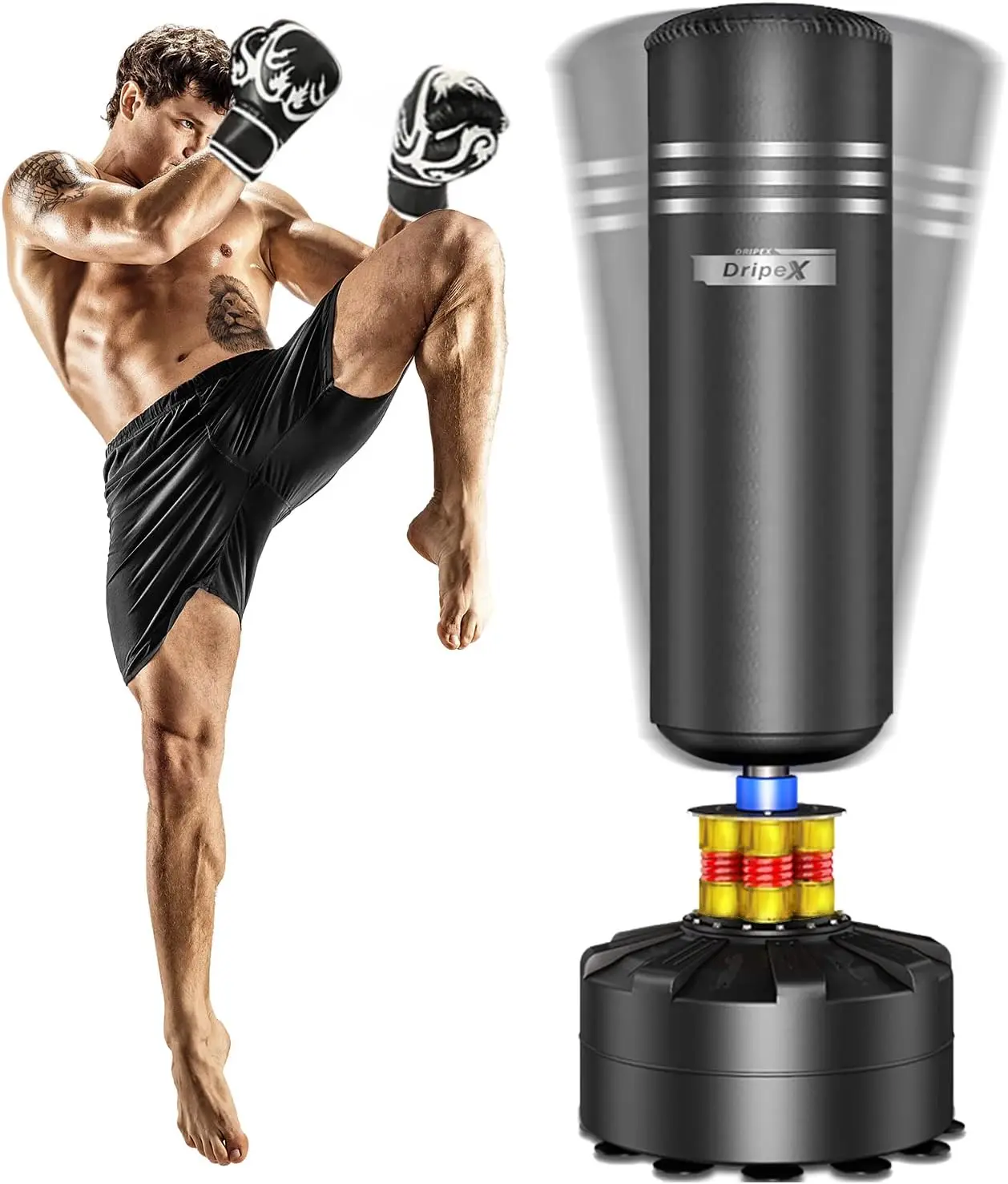 Freestanding Punching Bag, Heavy Boxing Bag with Stand for Adult Youth - Men Standing Boxing Punch Bag for Home Gym Workout