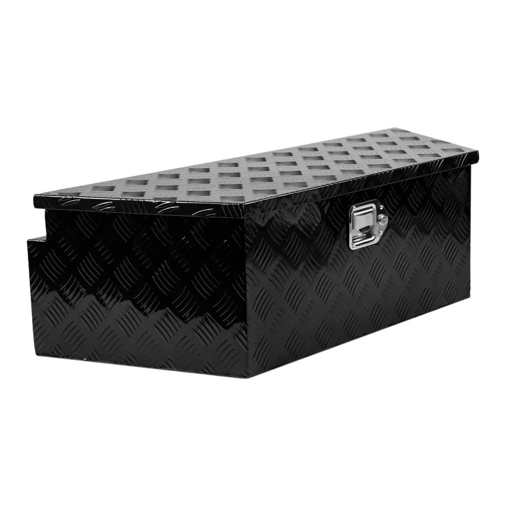 Aluminum Utility Trailer Tongue Tool Box 5 Bar Tread Wide Utility ToolBox For Pick Up Truck RV Storage Organizer With Lock Keys