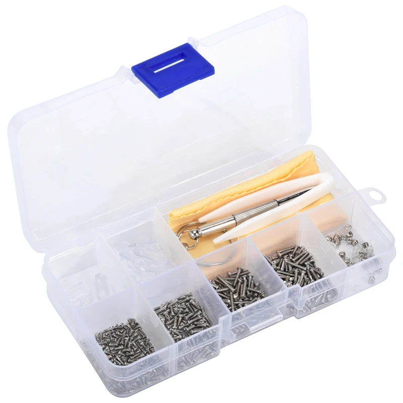 Kit de reparación de gafas de sol con tornillos, pinzas, destornillador, Mini tornillos pequeños, tuercas, surtido de almohadillas nasales de reparación de gafas