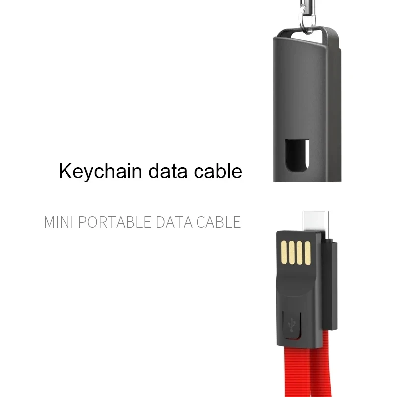 Keychain Data Cable 2.4A Fast Charging Power Short Line Suitable For Apple Android TypeC Mobile Phone ChargeCabler