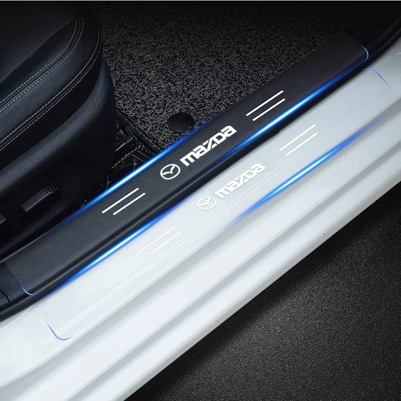 4pcs Car Door Sill Transparent Protector Stickers For Mazda 6 3 CX5 5 2 323 CX7 Demio Atenza Axela MX30 CX30 CX3 CX9 MX5 RX8 RX7 view 5