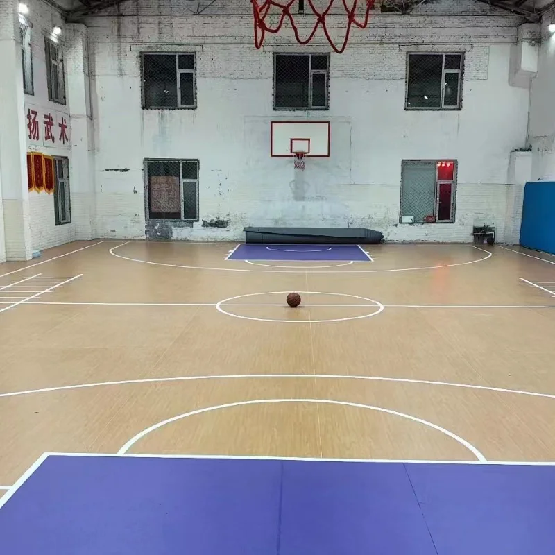 Beable 4.5mm 6.0mm Thickness Indoor Wood Pattern PVC Vinyl Sport Flooring Basketball Floor For Multi-purpose