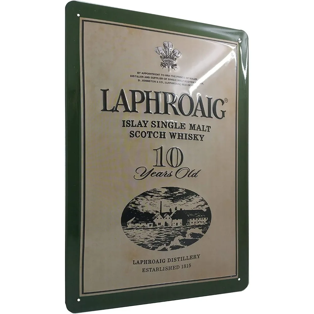 Islay Single Malt Scotch Whisky Embossed Tin Sign - Retro Advertising Decor for Laphroaig Lovers & Connoisseurs